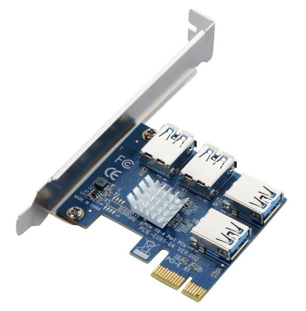 کارت کنترلر PCI-E 1x برای افزایش 4 پورت داخلی USB 3.0 جهت رایزر کارت گرافیک